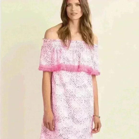 Hatley Women's  Olivia Dress Etched Mandala in Pink and White Boho Short Size XL - Picture 3 of 12